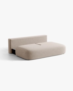 CANAPEA EXTENSIBILA HENA, CU 3 LOCURI, CAPPUCCINO, 205X112 CM, TAPITAT CU TAPITERIE DIN TEXTIL STRUCTURAT MOLYBDEN, MICADONI - Img 3