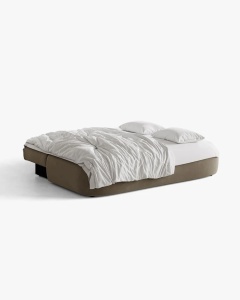 CANAPEA EXTENSIBILA HENA, CU 3 LOCURI, GRI-MARO, 205X112 CM, TAPITAT CU TAPITERIE DIN TEXTIL CATIFEA SALVADOR, MICADONI - Img 5