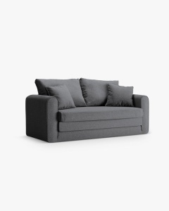 CANAPEA EXTENSIBILA LIDO, GRI INCHIS, 158X69 CM, TAPITAT CU TAPITERIE DIN TEXTIL STRUCTURAT SOLID, MICADONI - Img 4