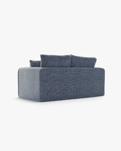 CANAPEA EXTENSIBILA LIDO, MELANJ ALBASTRU, 158X69 CM, TAPITAT CU TAPITERIE DIN TEXTIL STRUCTURAT BALTIMORE, MICADONI - Img 3