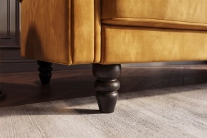 CANAPEA EXTENSIBILA LIVING MAISON 220CM, REALIZATA DIN CATIFEA, CULOARE GALBEN MUSTAR - Img 11