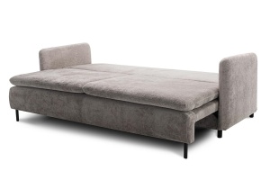CANAPEA EXTENSIBILA MIRIA, GRI, CONFECTIONATA DIN METAL, SPUMA SI TEXTIL, STIL MODERN - Img 3