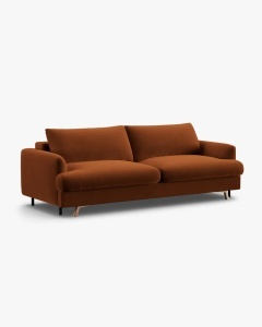 CANAPEA EXTENSIBILA NAOMI, CU 3 LOCURI, CARAMIZIU, 233X110 CM, TAPITAT CU TAPITERIE DIN TEXTIL CATIFEA SALVADOR, MICADONI - Img 6