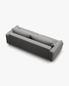 CANAPEA EXTENSIBILA NAOMI, CU 3 LOCURI, MELANJ GRI CENUSIU, 233X110 CM, TAPITAT CU TAPITERIE DIN TEXTIL STRUCTURAT LIBERTY, MICADONI - Img 4