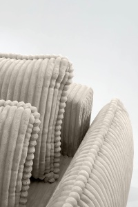 CANAPEA EXTENSIBILA NOA, CONFECTIONATA DIN TEXTIL, ARCURI SI SPUMA, BEJ, STIL MODERN - Img 6