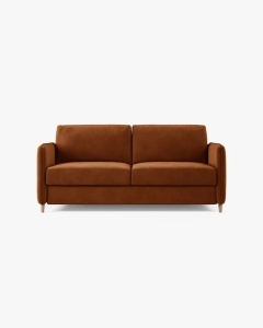 CANAPEA EXTENSIBILA SIMO, CARAMIZIU, 225X94 CM, TAPITAT CU TAPITERIE DIN TEXTIL CATIFEA SALVADOR, MICADONI