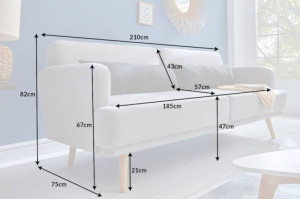 CANAPEA EXTENSIBILA, STUDIO, STOFA FINA GRI, 210CM, STIL SCANDINAV, ARTIM GROUP SELECTION - Img 7
