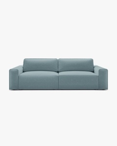 CANAPEA EXTENSIBILA VICTOR, ALBASTRU DESCHIS, 246X100 CM, TAPITAT CU TAPITERIE DIN TEXTIL STRUCTURAT MOLYBDEN, MICADONI