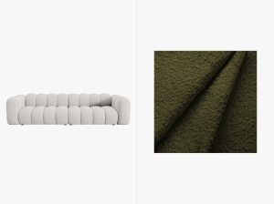 CANAPEA LUPIN, 4 LOCURI, 288 CM, DIVERSE NUANTE, TAPITERIE BOUCLE, DESIGN DEOSEBIT - Img 5