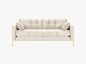 CANAPEA MAMAIA, 2 LOCURI, 152 CM, BEJ DESCHIS 22/AURIU, TAPITERIE DIN CATIFEA, DESIGN DEOSEBIT - Img 3