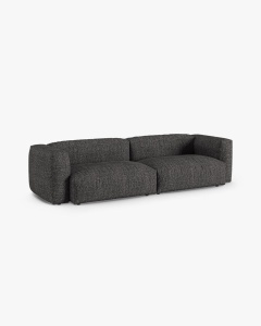 CANAPEA MARTINA, 320X120 CM, ADANCIME SCAUN 90 CM, GRI ANTRACIT, TAPITAT CU TAPITERIE DIN TEXTIL CORDOI TILIA, MICADONI - Img 2