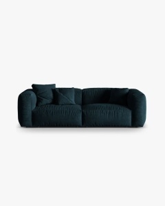 CANAPEA MARTINA, CU 3 LOCURI, ALBASTRU INCHIS, 244 CM, CU TAPITERIE DIN TEXTIL CATIFEA VOGUE, MICADONI
