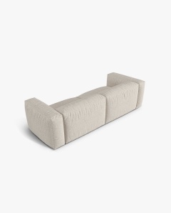 CANAPEA MARTINA, CU 3 LOCURI, BEJ, 244 CM, CU TAPITERIE DIN TEXTIL BOUCLE MONET, MICADONI - Img 3