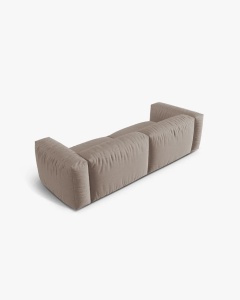 CANAPEA MARTINA, CU 3 LOCURI, BEJ INCHIS, 244 CM, CU TAPITERIE DIN TEXTIL STRUCTURAT BOSTON, MICADONI - Img 3