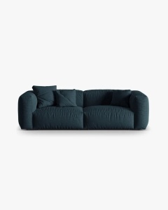 CANAPEA MARTINA, CU 3 LOCURI, BLUE JEANS, 244 CM, CU TAPITERIE DIN TEXTIL STRUCTURAT BOSTON, MICADONI