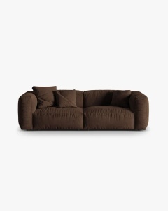 CANAPEA MARTINA, CU 3 LOCURI, CIOCOLATIU,, 244 CM, CU TAPITERIE DIN TEXTIL CATIFEA VOGUE, MICADONI