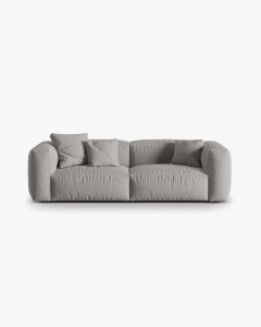 CANAPEA MARTINA, CU 3 LOCURI, GRI DESCHIS, 244 CM, CU TAPITERIE DIN TEXTIL STRUCTURAT BOSTON, MICADONI