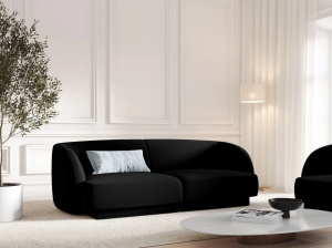 CANAPEA MILEY, 2 LOCURI, 180 CM, NEGRU 19, TAPITERIE DIN CATIFEA, DESIGN DEOSEBIT