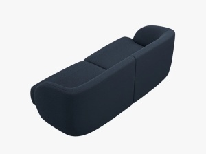 CANAPEA MILEY, CU 2 LOCURI, ALBASTRU INCHIS, CU TAPITERIE DIN TEXTIL BOUCLE BALOO, MICADONI - Img 3
