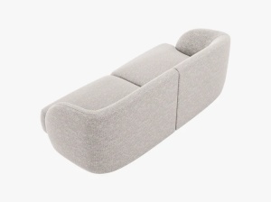CANAPEA MILEY, CU 2 LOCURI, ARGINTIU, CU TAPITERIE DIN TEXTIL CHENILLE EDEN, MICADONI - Img 3
