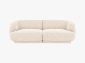 CANAPEA MILEY, CU 2 LOCURI, BEJ FILDES, CU TAPITERIE DIN TEXTIL CHENILLE EDEN, MICADONI