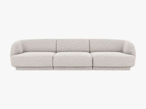 CANAPEA MILEY, CU 3 LOCURI, ARGINTIU, CU TAPITERIE DIN TEXTILCHENILLE EDEN, MICADONI