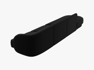 CANAPEA MILEY STANGA, 4 LOCURI, 325 CM, NEGRU 19, TAPITERIE DIN CATIFEA, DESIGN DEOSEBIT - Img 2