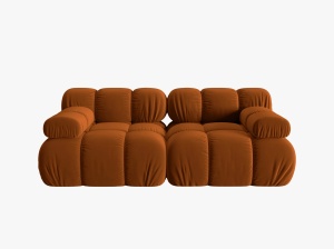 CANAPEA MODULARA BELLIS, 2 LOCURI, 188 CM, SCORTISOARA 56, TAPITERIE DIN CATIFEA, DESIGN DEOSEBIT - Img 3