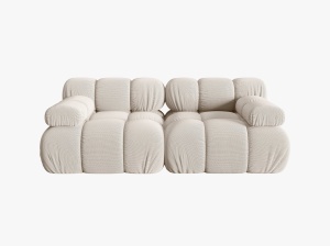 CANAPEA MODULARA BELLIS, CU 2 LOCURI, BEJ DESCHIS, CU TAPITERIE DIN TEXTIL 3D SONIC, MICADONI