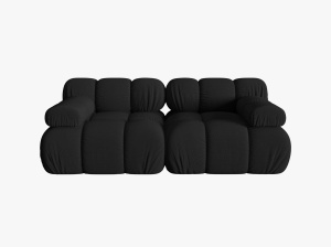 CANAPEA MODULARA BELLIS, CU 2 LOCURI, NEGRU, CU TAPITERIE DIN TEXTIL 3D SONIC, MICADONI