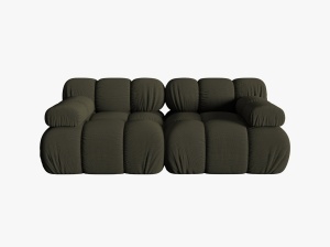 CANAPEA MODULARA BELLIS, CU 2 LOCURI, VERDE AMAZON, CU TAPITERIE DIN TEXTIL 3D SONIC, MICADONI