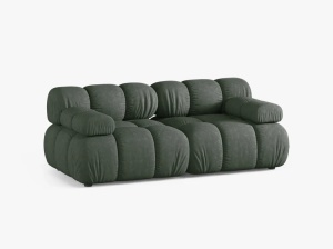 CANAPEA MODULARA BELLIS, CU 2 LOCURI, VERDE INCHIS, CU TAPITERIE DIN TEXTIL STRUCTURAT LIBERTY, MICADONI - Img 2