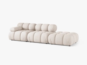 CANAPEA MODULARA BELLIS, PE DREAPTA, BEJ, CU TAPITERIE DIN TEXTIL STRUCTURAT LIBERTY, MICADONI - Img 2