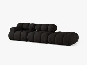 CANAPEA MODULARA BELLIS, PE DREAPTA, NEGARA, CU TAPITERIE DIN TEXTIL STRUCTURAT LIBERTY, MICADONI - Img 2