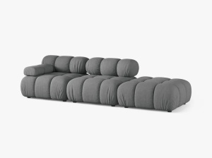 CANAPEA MODULARA BELLIS, PE STANGA, GRI, CU TAPITERIE DIN TEXTIL STRUCTURAT LIBERTY, MICADONI - Img 2