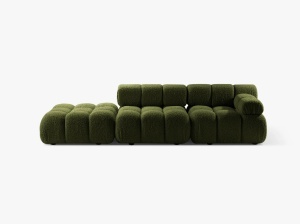 CANAPEA MODULARA BELLIS, PE STANGA, VERDE, CU TAPITERIE DIN TEXTIL BOUCLE ROLF, MICADONI