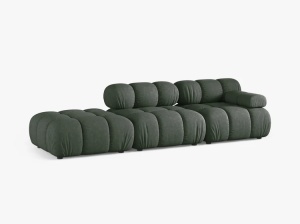 CANAPEA MODULARA BELLIS, PE STANGA, VERDE INCHIS, CU TAPITERIE DIN TEXTIL STRUCTURAT LIBERTY, MICADONI - Img 2