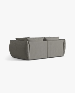 CANAPEA MODULARA CHRIS, CU 3 LOCURI, 220X100, GRI CALD, CU TAPITERIE DIN TEXTIL STRUCTURAT LINS, MICADONI - Img 2