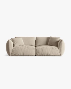 CANAPEA MODULARA CHRIS, CU 4 LOCURI, 260X100, BEJ DESCHIS, CU TAPITERIE DIN TEXTIL CATIFEA CASINO, MICADONI - Img 2