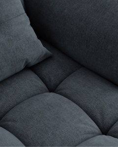 CANAPEA MODULARA, CU 4 LOCURI, BLOOM, 232 CM, ALBASTRU MARIN, CU TAPITERIE DIN TEXTIL STRUCTURAT WIND, MICADONI - Img 6