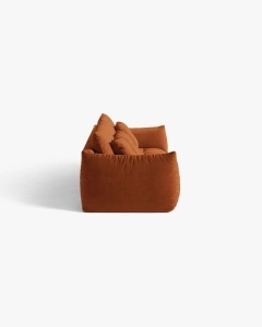 CANAPEA MODULARA, CU 4 LOCURI, BLOOM, 232 CM, CARAMIZIE, CU TAPITERIE DIN TEXTIL CATIFEA CASINO, MICADONI - Img 3