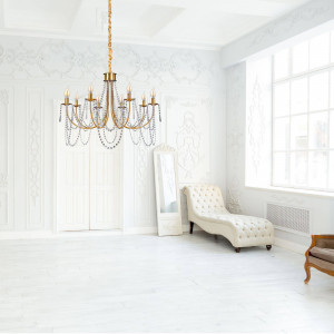 CANDELABRU, CRYSTAL GOLD,APP766-8CP , METAL SI STICLA, 8 BECURI - Img 3