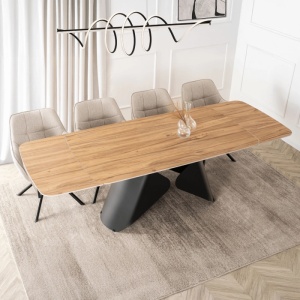 CEL MAI MIC PRET!!!MASA EXTENSIBILA 160-240CM, ARTIM MEBLE, REALIZATA DIN METAL SI CERAMICA, CULOARE MARMURA STEJAR/NEGRU, STIL MODERN - Img 3