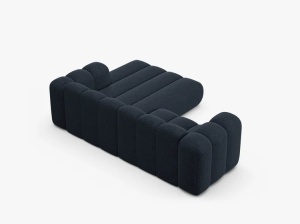 COLTAR CU 3 LOCURI LUPIN 230, PE DREAPTA, ALBASTRU MARIN, CU TAPITERIE DIN TEXTIL CHENILLE EDEN, MICADONI - Img 4