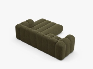 COLTAR CU 3 LOCURI LUPIN 230, PE DREAPTA, VERDE, CU TAPITERIE DIN TEXTIL CHENILLE EDEN, MICADONI - Img 4