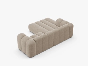 COLTAR CU 3 LOCURI LUPIN 230, PE STANGA, BEJ INCHIS, CU TAPITERIE DIN TEXTIL CHENILLE EDEN, MICADONI - Img 4