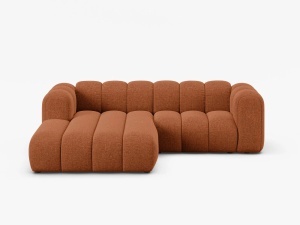 COLTAR CU 3 LOCURI LUPIN 230, PE STANGA, CARAMIZIU, CU TAPITERIE DIN TEXTIL CHENILLE EDEN, MICADONI