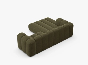 COLTAR CU 3 LOCURI LUPIN 230, PE STANGA, VERDE, CU TAPITERIE DIN TEXTIL CHENILLE EDEN, MICADONI - Img 4