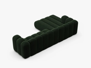 COLTAR CU 4 LOCURI LUPIN 288, PE STANGA, VERDE SMARALD, CU TAPITERIE DIN CATIFEA VENUS, MICADONI - Img 4