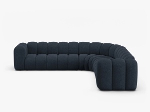 COLTAR CU 4 LOCURI LUPIN 309, ALBASTRU MARIN, CU TAPITERIE DIN TEXTIL CHENILLE EDEN, MICADONI